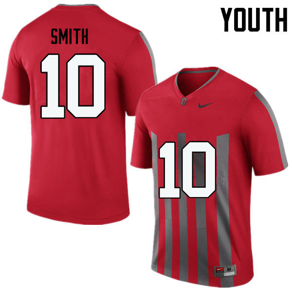 Ohio State Buckeyes Troy Smith Youth #10 Throwback Game Stitched College Football Jersey